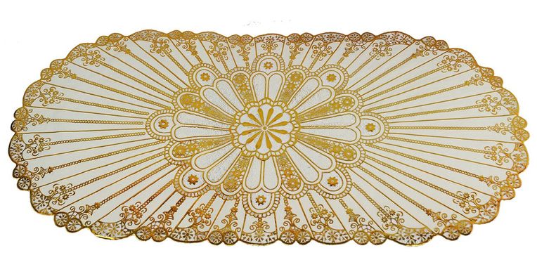 Овальна серветка Supretto з золотим декором 83х40 см (5156)