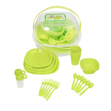 Набор пластиковой посуды Supretto для пикника 48 предметов, зеленый (5092)