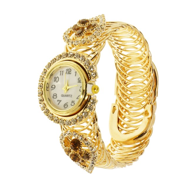 Часы кварцевые Supretto с цветочным орнаментом, золотистый (50820001)
