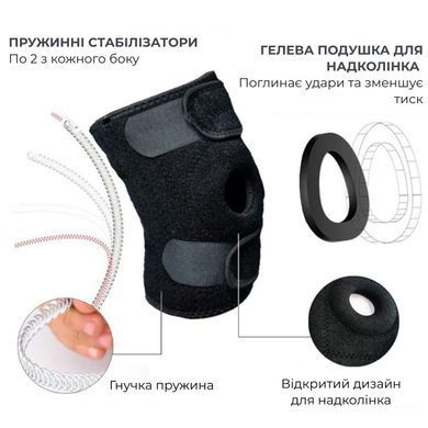 Бандаж коленного сустава с открытой коленной чашечкой AIRM HEALTH регулируемый (8468)