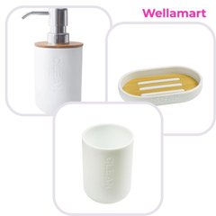 Дозатор жидкого мыла+Мыльница+Стакан для полоскания рта