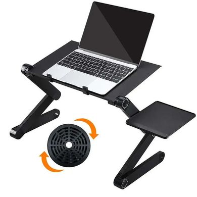 Столик для ноутбука Supretto складаний з вентилятором, чорний (58000001)