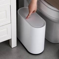 Маленькое белое мусорное ведро 10 л в офис, кухню, туалет, ванную (уценка)