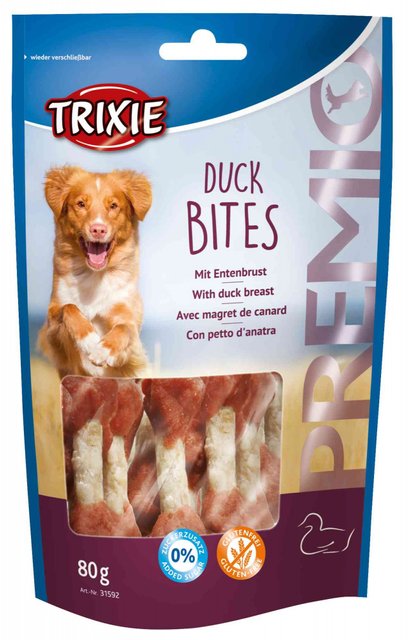 Ласощі для собак PREMIO Duck Bites Trixie шкіра загорнута в качине м'ясо 80гр (31592)