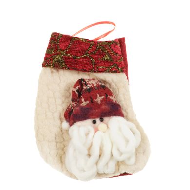 Сапожок для подарков Supretto маленький, Дед Мороз белый (53450004)