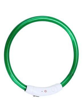 Світлодіодний LED нашийник для собак Supretto із зарядкою USB, зелений (94160003)