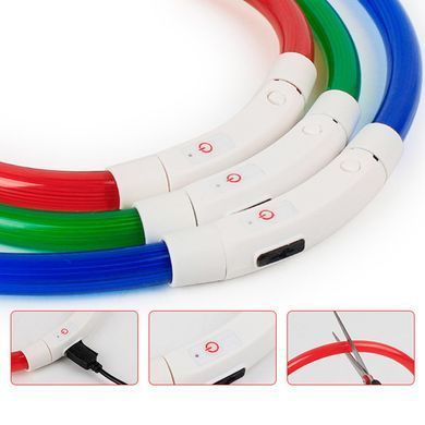Світлодіодний LED нашийник для собак Supretto із зарядкою USB, зелений (94160003)