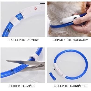 Світлодіодний LED нашийник для собак Supretto із зарядкою USB, зелений (94160003)