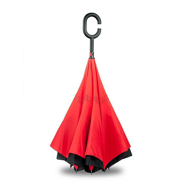 Умный зонт Supretto Наоборот, красный (4687)