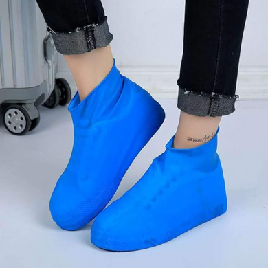 Гумові бахіли Supretto на взуття від дощу, блакитні L (5334)