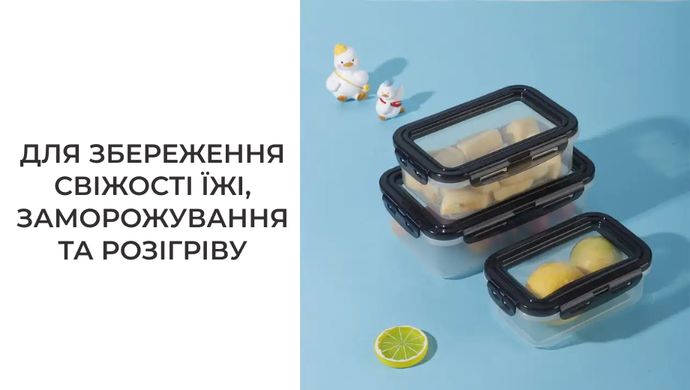 Пищевые контейнеры Supretto с силиконовой крышкой 3 шт. (8679)