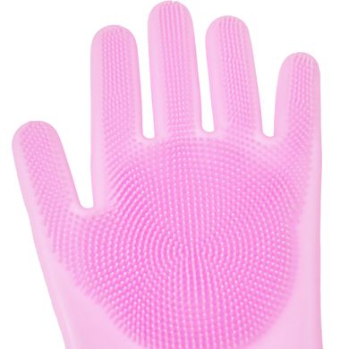 Рукавички для миття посуду Supretto Ніжні ручки силіконові, рожеві (5594)