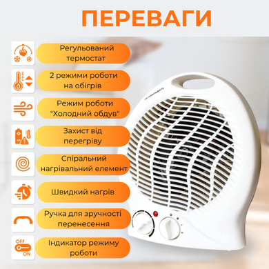 Обігрівач тепловентилятор Supretto (C427)
