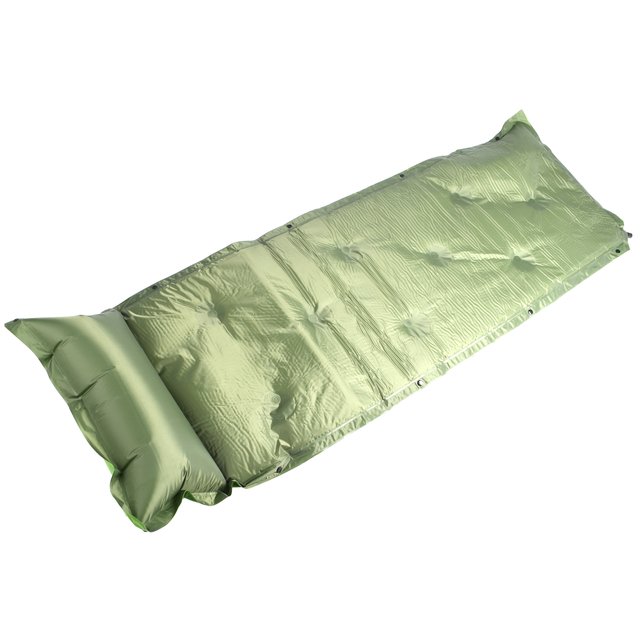 Самонадувающийся коврик Supretto для кемпинга, чорно-зелений (уценка)