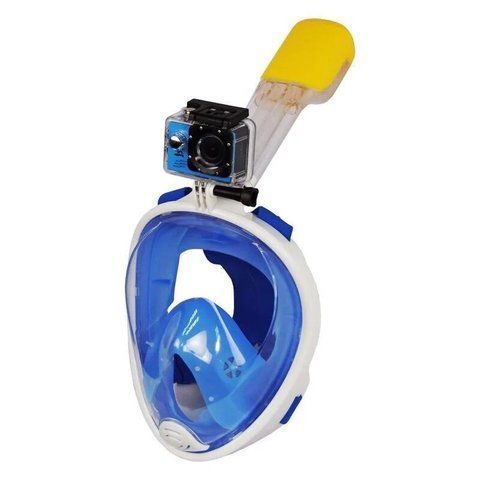 Маска для снорклинга Supretto Easybreath, голубая L/XL (5050)