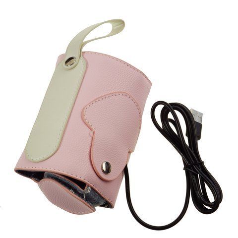 Чохол для дитячої пляшечки Supretto з підігрівом USB, рожевий (5987)