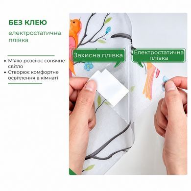 Декоративна 3Д вітражна плівка для вікон Supretto, пташки (9478_0001)