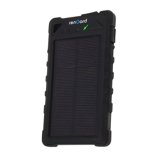 Портативний зарядний пристрій Rengard від сонячної батареї 8000 мА, чорний (7099)