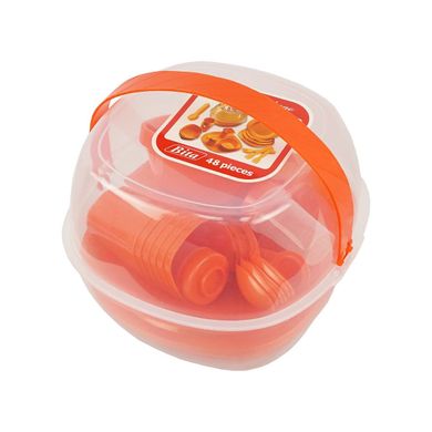 Набор пластиковой посуды Supretto для пикника 48 предметов, красный (5092)