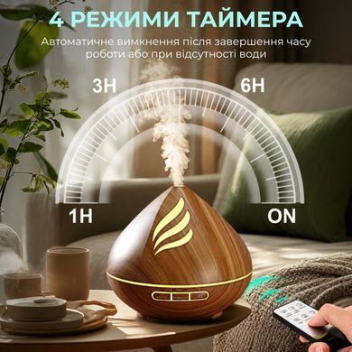 Аромадифузор нічник Supretto із набором ефірних олій, коричневий (90690002)