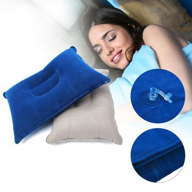 Надувная подушка Supretto для кемпинга, синяя (5991)
