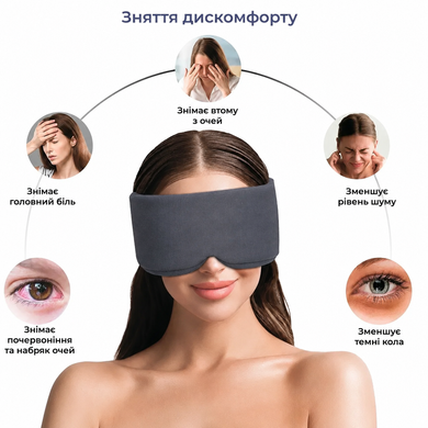 Маска для сну Supretto з гелевою охолоджувальною вставкою, графітовий (90810002)