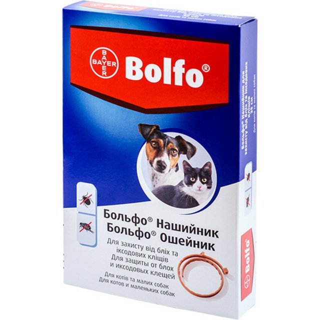 Нашийник Bayer Больфо від бліх та кліщів для котів та собак 35 см (00-00030671)