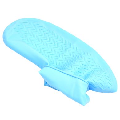 Резиновые бахилы Supretto на обувь от дождя, голубые змейка M (комплект 2 пары) (5334)