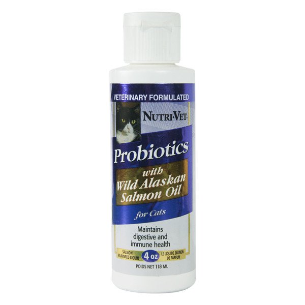 Пробиотики с маслом лосося добавка для кошек Nutri-Vet Probiotics Salmon Oil 118 мл (99849)