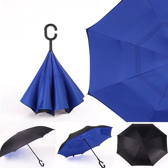 Розумна парасолька Supretto Навпаки, синя (уцінка)