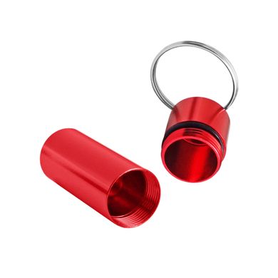 Брелок-капсула для таблеток та дрібниць Supretto герметичний, червоний (8212)