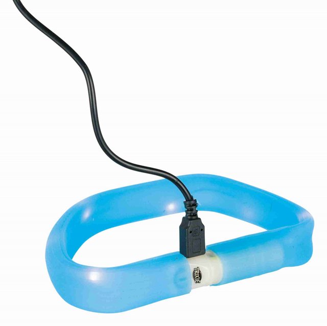 Нашийник Trixie Flash Light USB світиться L-XL 70 см 30 мм синій (TX-12672)