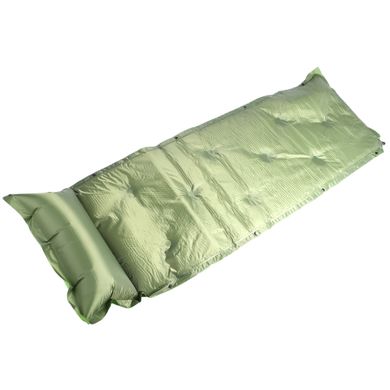 Самонадувающийся коврик Supretto для кемпинга, зелено-хаки (уценка)