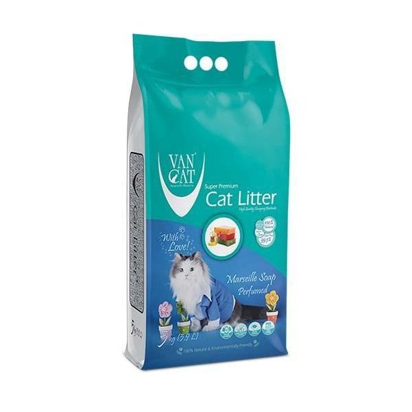 Наполнитель для кошачьего туалета Van Cat Super Premium Quality Marseille Soap Бентонитовый комкующий 5 кг (6 л) (70562)