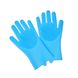 Перчатки для мытья посуды Supretto Нежные ручки силиконовые, голубые (5594)