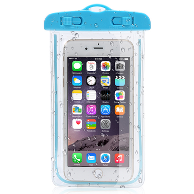 Чехол для телефона Supretto водонепроницаемый, голубой с прозрачным (46630001)