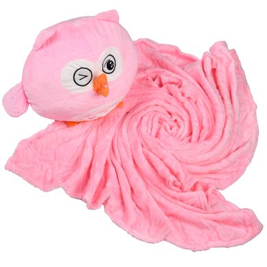 М'яка іграшка-подушка з пледом Supretto Сова Джавеліна 3 в 1, рожева (78100001)