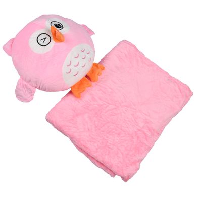 М'яка іграшка-подушка з пледом Supretto Сова Джавеліна 3 в 1, рожева (78100001)