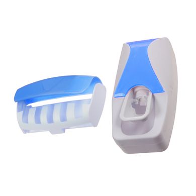 Дозатор Supretto для зубной пасты с держателем для щеток, голубой (уценка)