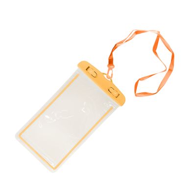 Чехол для телефона Supretto водонепроницаемый, оранжевый с прозрачным (46630016)