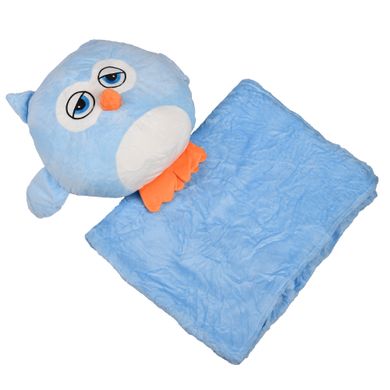 М'яка іграшка-подушка з пледом Supretto Сова Мрія 3 в 1, блакитна (78100003)