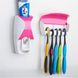 Дозатор Supretto для зубної пасти з тримачем для щіток, рожевий (5158) фото 4 из 4