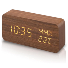 Настольные деревянные часы Supretto будильник электронные (8945)
