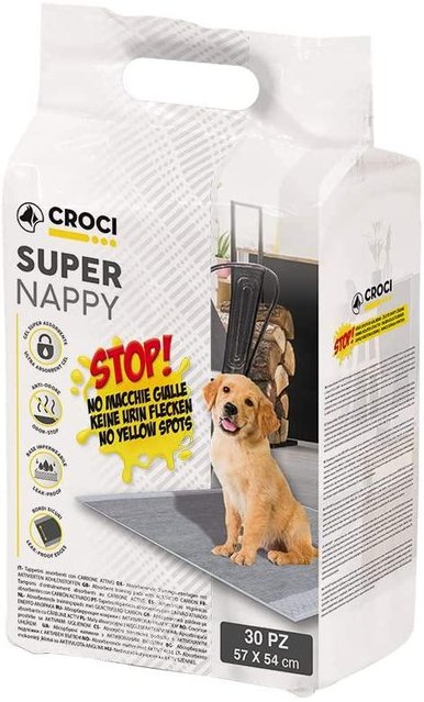 Одноразові пелюшки для собак з активованим вугіллям 57*54 см Croci Super nappy 30 шт/уп (6028172)