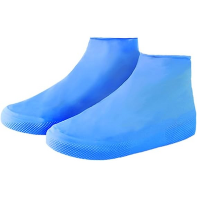 Резиновые бахилы Supretto на обувь от дождя, голубые S (5334)