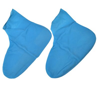 Резиновые бахилы Supretto на обувь от дождя, голубые S (5334)
