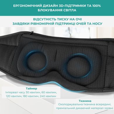 Маска для сну і відпочинку з Bluetooth гарнітурою Supretto (9053)