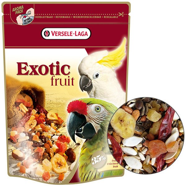 Ласощі для великих папуг Versele-Laga Prestige Premium Parrots Exotic Fruit Mix ВЕРСЕЛЕ-ЛАГА ЕКЗОТИЧНІ ФРУКТИ 0.6 кг (223123)