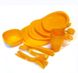 Набор пластиковой посуды Supretto для пикника 48 предметов, оранжевый (уценка) фото 2 из 2