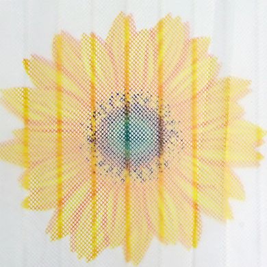Москітна сітка Supretto з соняшниками, біла (4744-1)